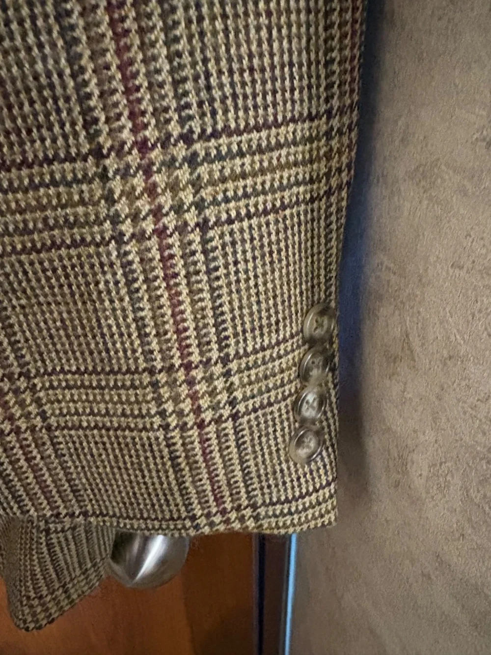Vtg Burberry Men's Wool Plaid Two Button Blazer Sport Coat Sz - 42R